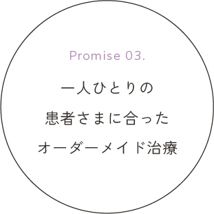 一人ひとりの患者さまに合ったオーダーメイド治療